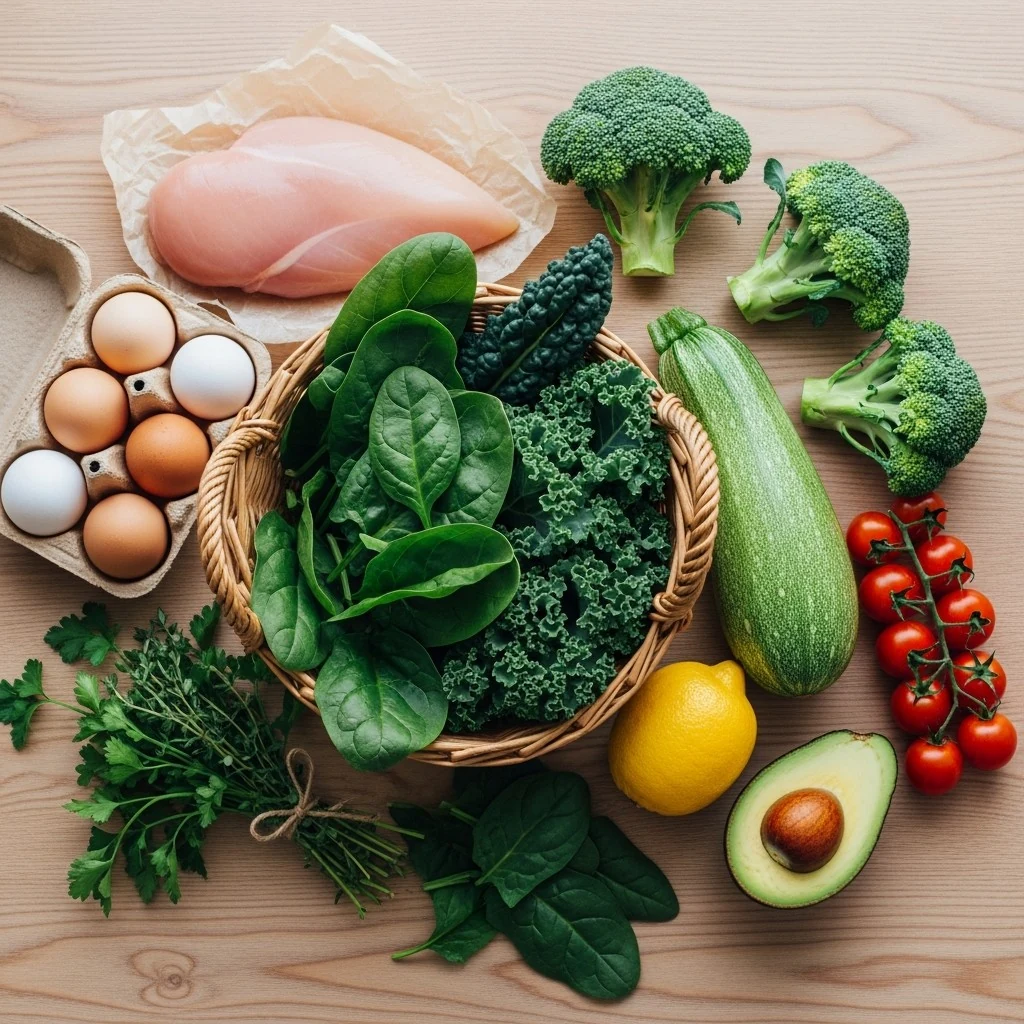 Lista de compras low-carb acessível